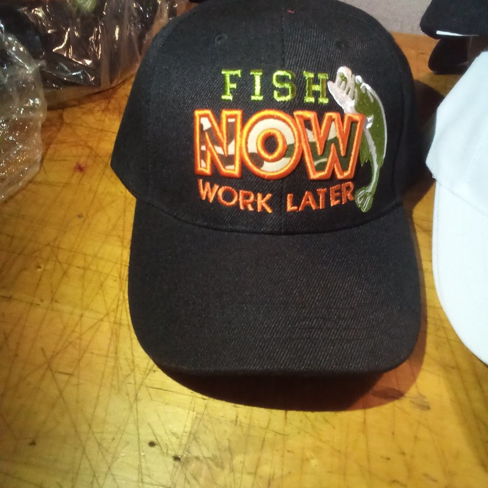 Fish now Work later Hat